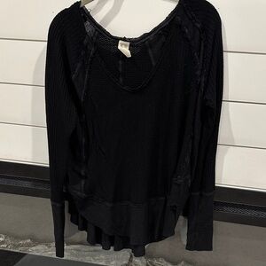 We The Free/Free People Black Long Sleeve Top